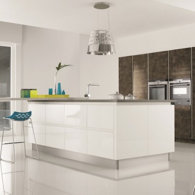 mereway kitchens futura gloss bronze and gloss white