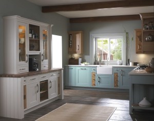 shaker style kitchen, mereway english revival, cobalt blue