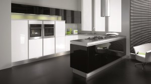 white gloss kitchen, mereway, futura