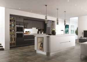 luxury fitted kitchens north london, mereway curved kitchen